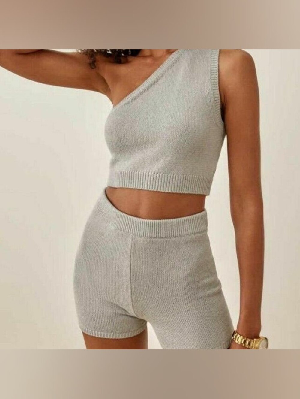 Reformation Roze Organic Knit Shorts